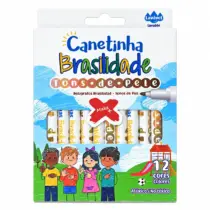 Caneta Hidrocor Brasilidade Tons De Pele C/ 12 Cores - Make+
