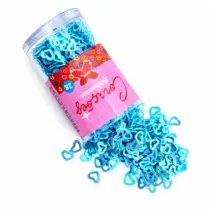 Pote De Lantejoula Corações Azul Claro 2 G Un. - Make+
