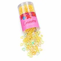 Pote De Lantejoula Corações Amarelo 2 G Un. - Make+