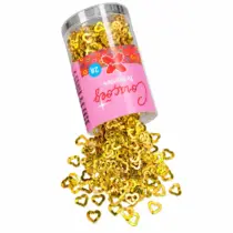 Pote De Lantejoula Corações Dourado 2 G Un. - Make+
