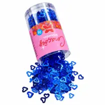 Pote De Lantejoula Corações Azul 2 G Un. - Make+