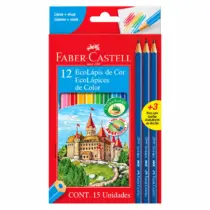 Lápis de Cor Ecolápis C/ 12 +3 Ecolápis de Grafite. - Faber Castell
